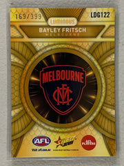 LDG122 Bayley Fritsch #169/399 - Melbourne - Luminous Dragon Scale Refractor Gold - 2025 AFL Footy Stars