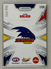 #LT20 Jake Soligo Numbered 552/599 - Adelaide Crows - Luminous Thunderbolt - 2024 AFL Footy Stars