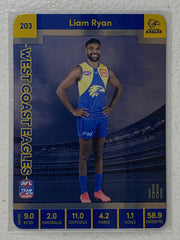 #203 Liam Ryan - West Coast Eagles - AFL Silver - 2023 AFL Team Coach